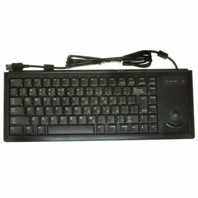 Cherry G84-4420LUBEU-2 Black, 15" ultraslim USB keyboard with optical trackball. US Int'l space reduced 83 position key layout.