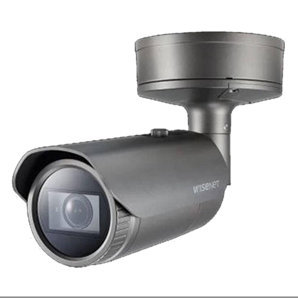 Hanwha PNO-A9081R 4K Network AI IR Bullet Camera, Max. 4K resolution, 0.05Lux F1.6 (Color), 0Lux (B/W, IR LED on), Day &