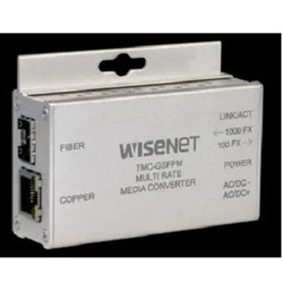 Hanwha TMC-GSFPPOEM 10/100/1000Mbps Multi-Rate media converter, SFP, 100FX/1000FX selectable, small size, PoE+, SFP module