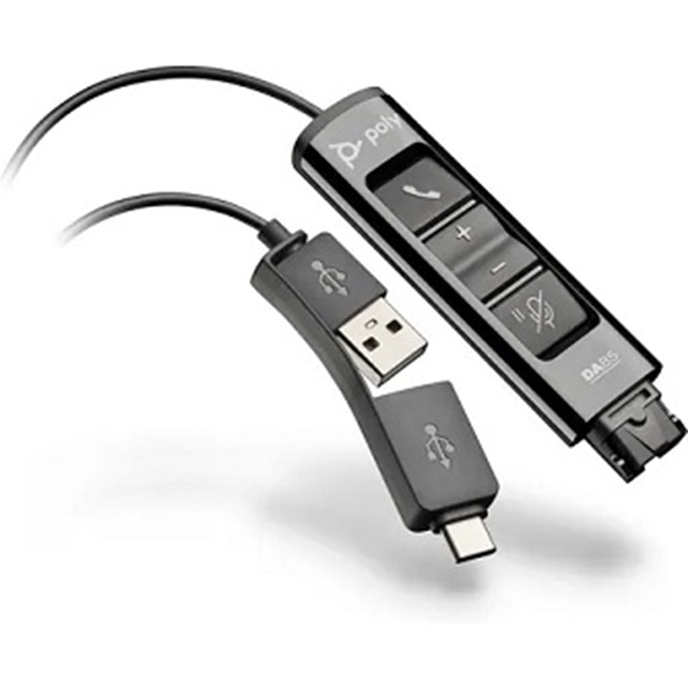 HP Poly 786C7AA Poly DA85 USB to QD Black Adapter TAA