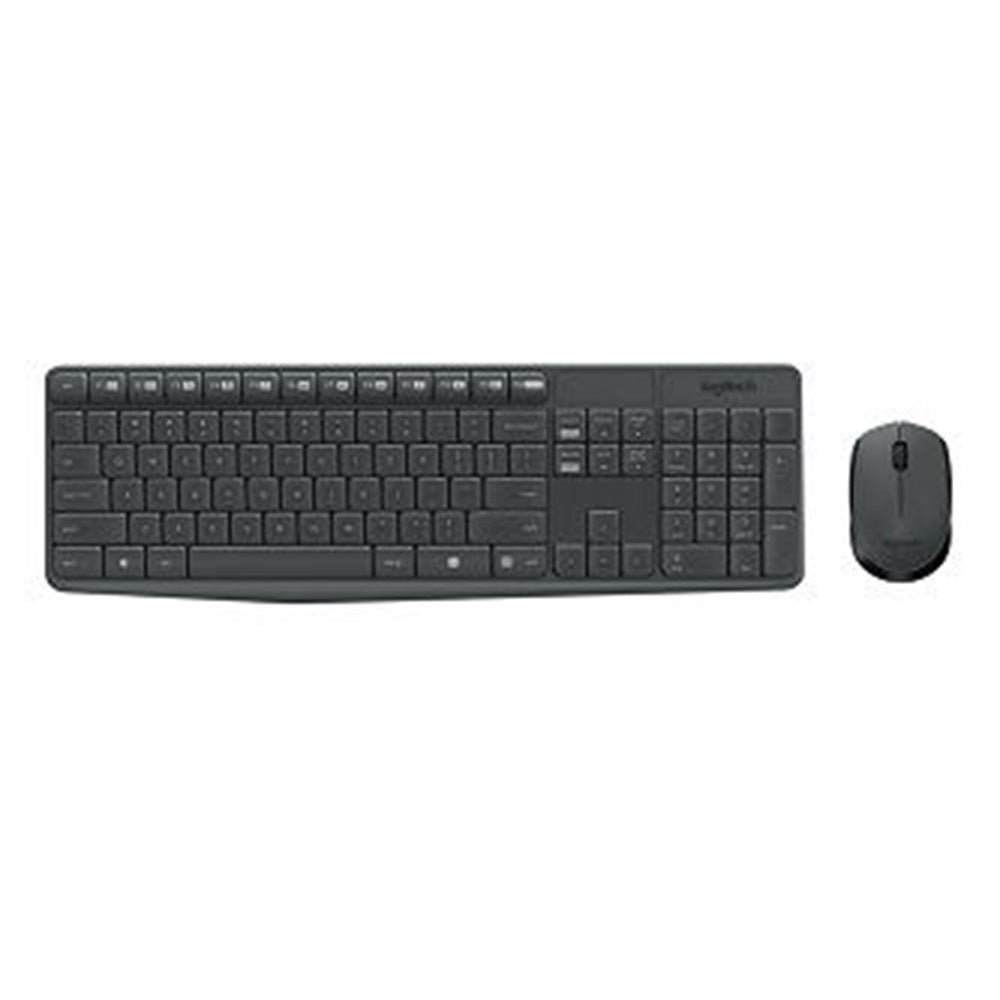 Logitech 920-007897 MK235 Wireless keyboard and mouse (Grey) - A simple and durable full-size keyboard and mouse with reliable