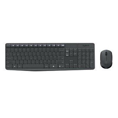 Logitech 920-007897 MK235 Wireless keyboard and mouse (Grey) - A simple and durable full-size keyboard and mouse with reliable