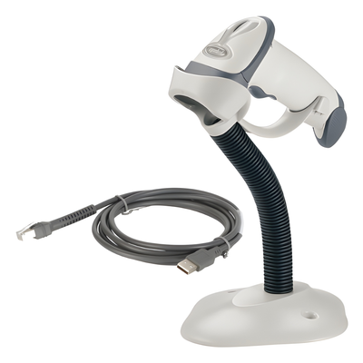 Zebra LS2208-SR20001R-NA LS2208-SR, White with Stand USB KIT - NA ONLY: LS2208-SR20001NA Scanner, CBA-U01-S07ZAR USB Cable
