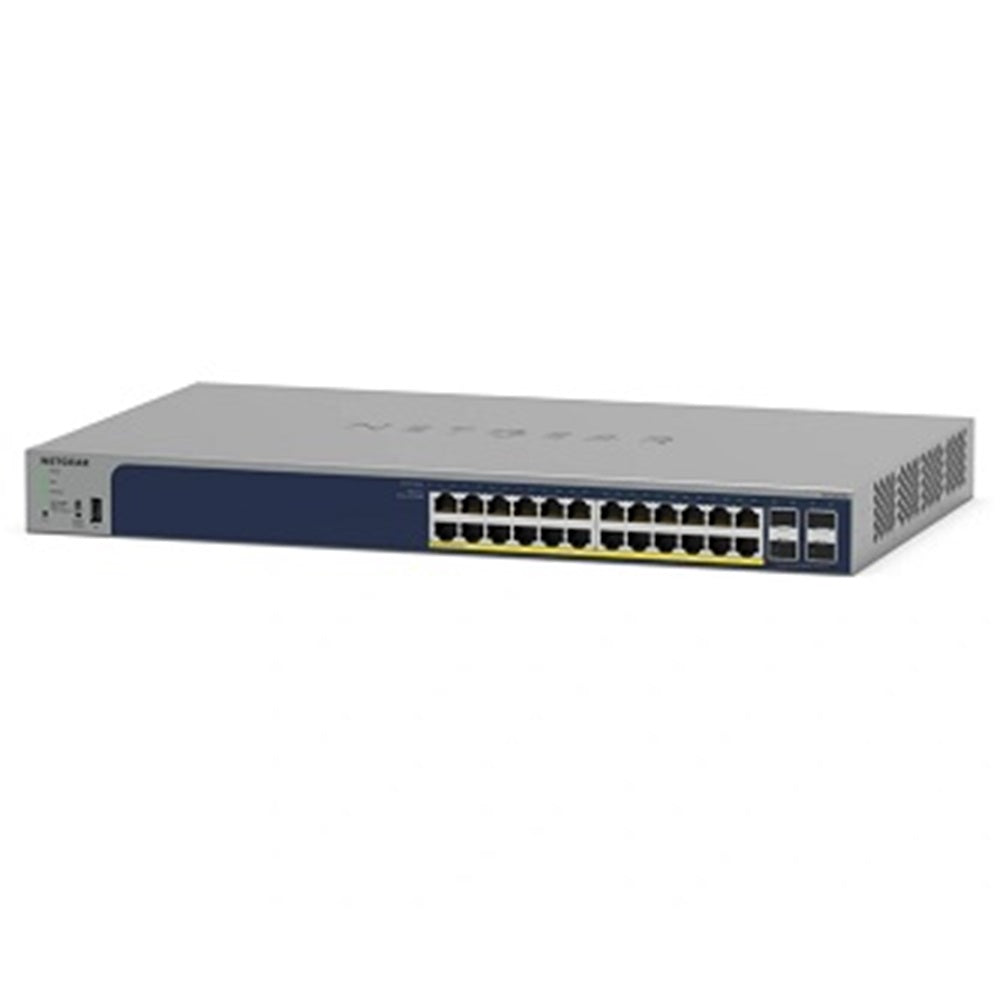 Netgear GS728TPP-300NAS 24 Port Gigabit Ethernet PoE+ Smart Switch w/ optional Remote/Cloud Management and 4 SFP Ports (380W)