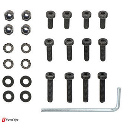 ProClip USA 100223 Universal Fastener Pack - 4 - M4 x 10, 14 and 20 mm Low Profile 2.5 mm Hex, 4 - M4 Lock Nut, Flat Washer