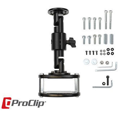 ProClip USA 216209 Heavy-Duty Forklift Clamp Mount 3.375" x 5.125"; 7.4" Arm with 360 Degree Swivel (Rnd Base Small Teeth, Rnd