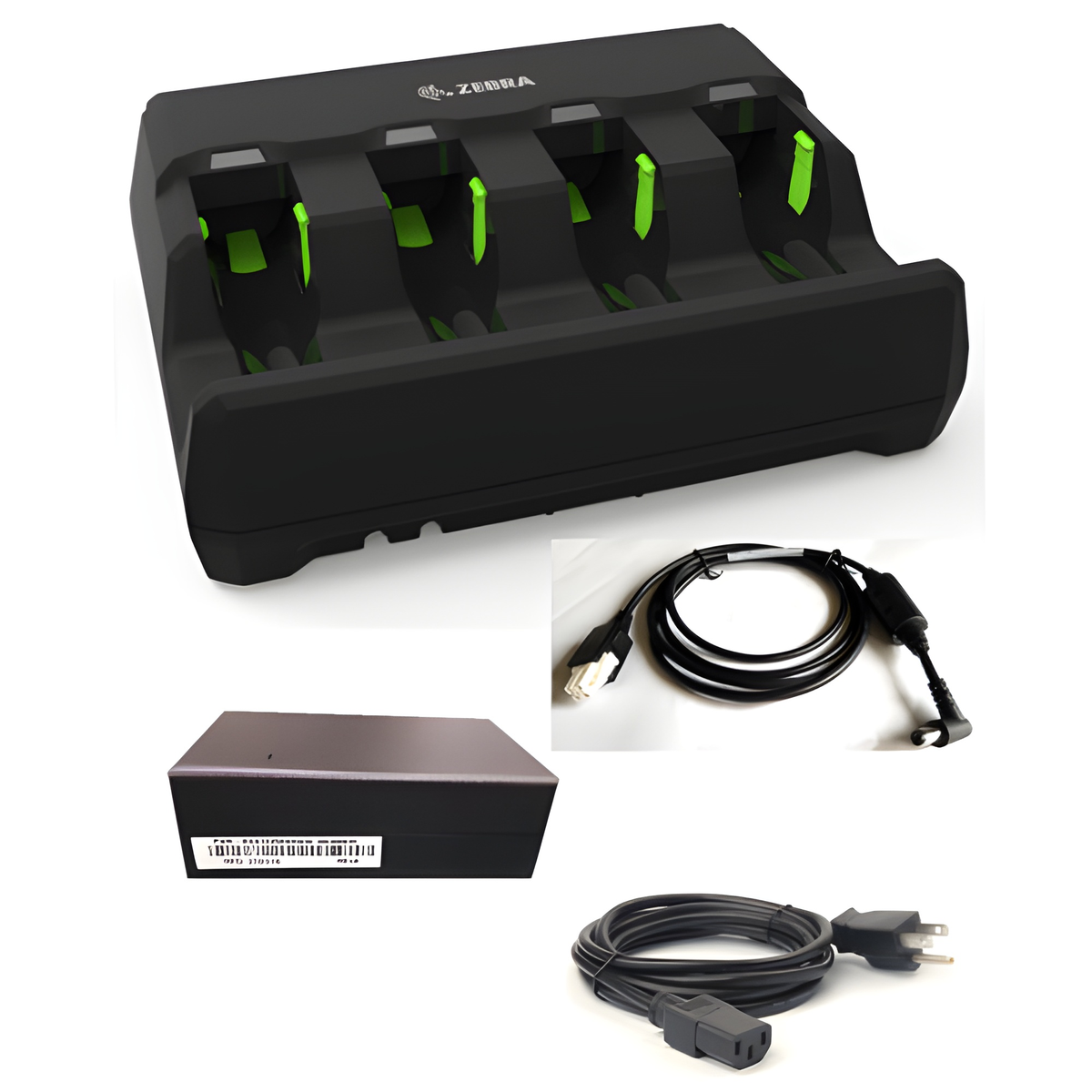 Zebra SAC3600-KIT 3600, Battery Charger Kit: Includes 4 Slot Charger SAC3600-4001CR, Power Supply PWR-BGA12V50W0WW, DC Line