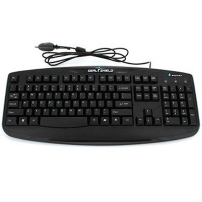 Seal Shield STK503 Washable Truetype Keyboard Black Ip66- Dishwasher Safe Medical Grade. Stands Up To Harsh Disinfectants And