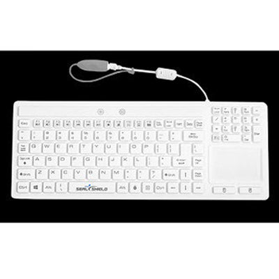 Seal Shield SW108PG Touch Glow Silicone Wired Backlit Keyboard w/ Touch Pad - Dishwasher Safe - US-ENGLISH / QWERTY / ANSI /