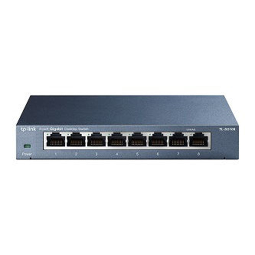 TP-Link TL-SG108 8-port Desktop Gigabit Switch, 8 10/100/1000M RJ45 ports, steel case