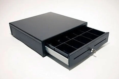 APG Cash Drawer DL320-1-BL410-B2 Minota Cash Drawer, 16"x16", Black Front, 5 Bill 5 Coin, Removable Till, CD-101A cable included