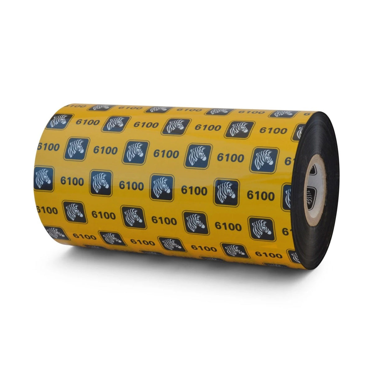 Zebra 06100BK13145 Wax/Resin Ribbon, 131mmx450m (5.16inx1476ft), 6100; Standard, 25mm (1in) core, 6/box