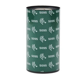 Zebra 05095GT11030 Resin Ribbon, 110mmx300m (4.33inx984ft), 5095; High Performance, Notched, 25mm (1in) core, 24/box