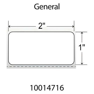 Zebra 10014716 Label, Kimdura Polypropylene, 2x1in (50.8x25.4mm); TT, PolyPro 4000T, High Performance Coated, Permanent