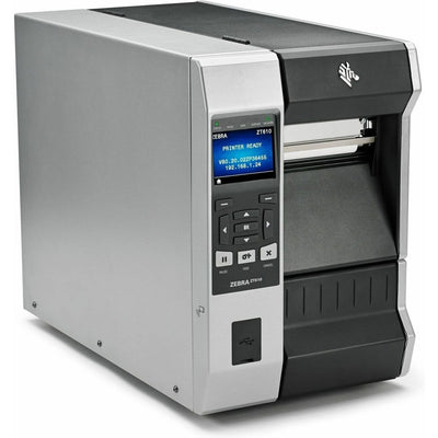 Zebra ZT61042-T010100Z ZT610, 4'', 203 dpi, US Cord, Serial, USB, Gigabit Ethernet, Bluetooth 4.0, USB Host, Tear, Color, ZPL