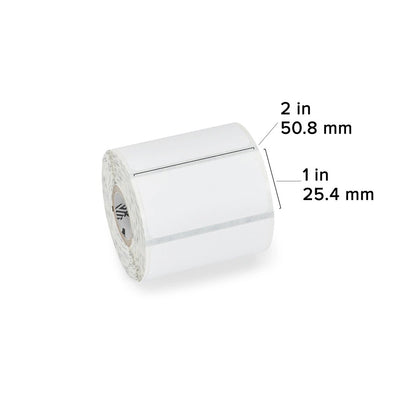 Zebra LD-R7MU5P Label, Paper, 2x1in (50.8x25.4mm); DT, Z-Perform 1000D, Value Uncoated, Permanent Adhesive, 0.75in (19.1mm)