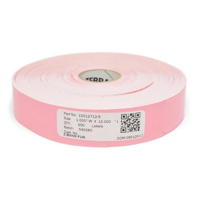 Zebra 10012712-5 Wristband, Polypropylene, 1x10in (25.4x254mm); Direct thermal, Z-Band Fun, Adhesive closure, 1in (25.4mm)
