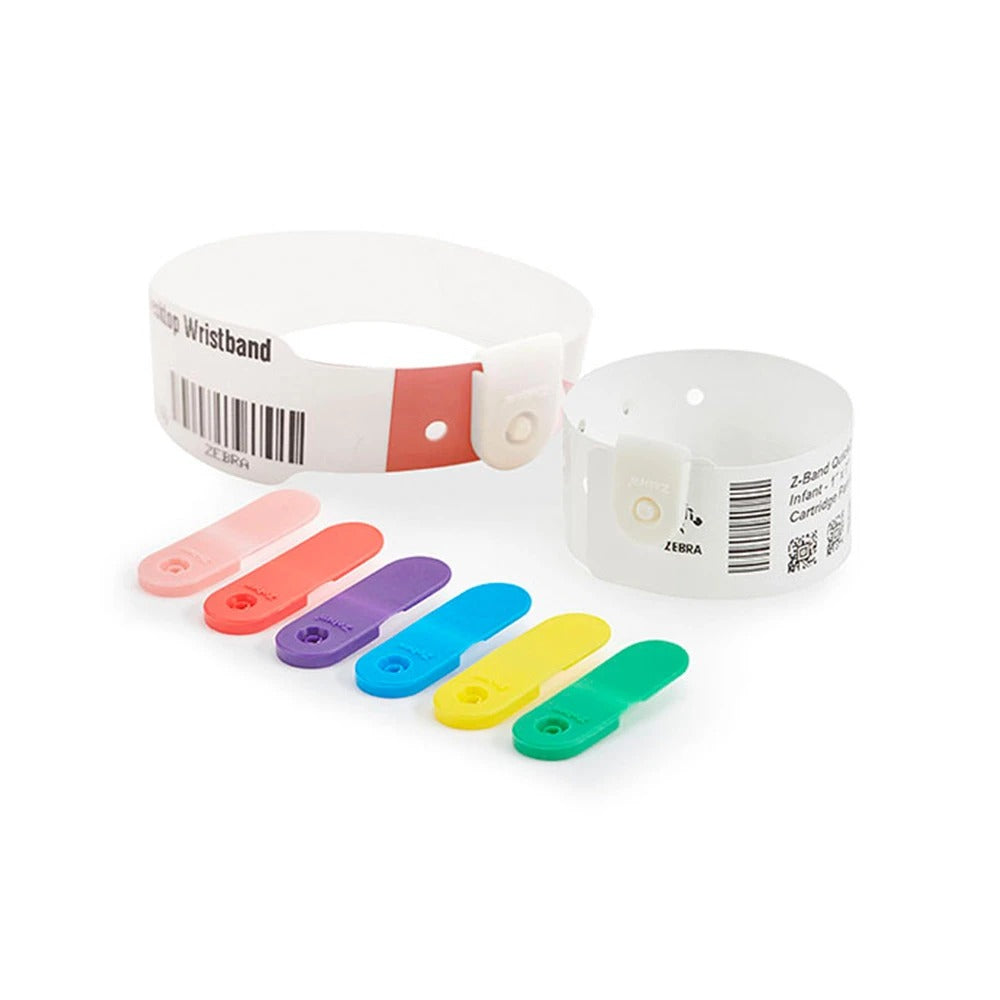 Zebra 10027730K HC100, Wristband, Polypropylene, 1.1875x11in (30.2x279.4mm); Direct thermal, Z-Band Quickclip, Clip closure