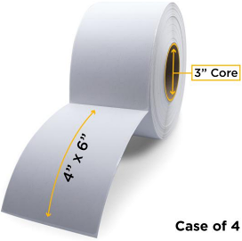 Zebra 10000281 Label, Paper, 4x6in (101.6x152.4mm); TT, Z-Perform 2000T, Value Coated, Permanent Adhesive, 3in (76.2mm) core
