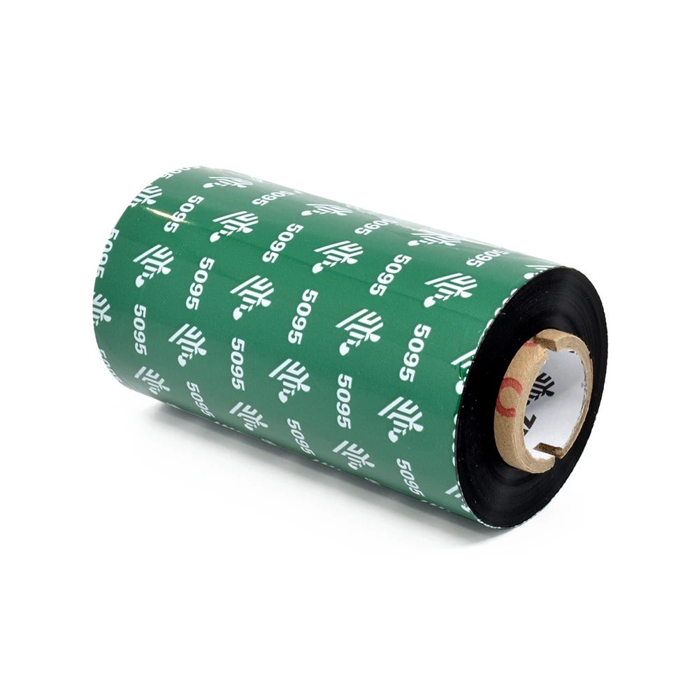 Zebra 05095GT11030 Resin Ribbon, 110mmx300m (4.33inx984ft), 5095; High Performance, Notched, 25mm (1in) core, 24/box