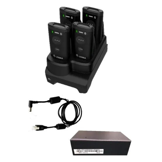 Zebra CR6080-SC400F4WW CS6080 Cordless: 4-Slot Device ShareCradle, Inductive, Midnight Black. Includes Power Supply and DC line