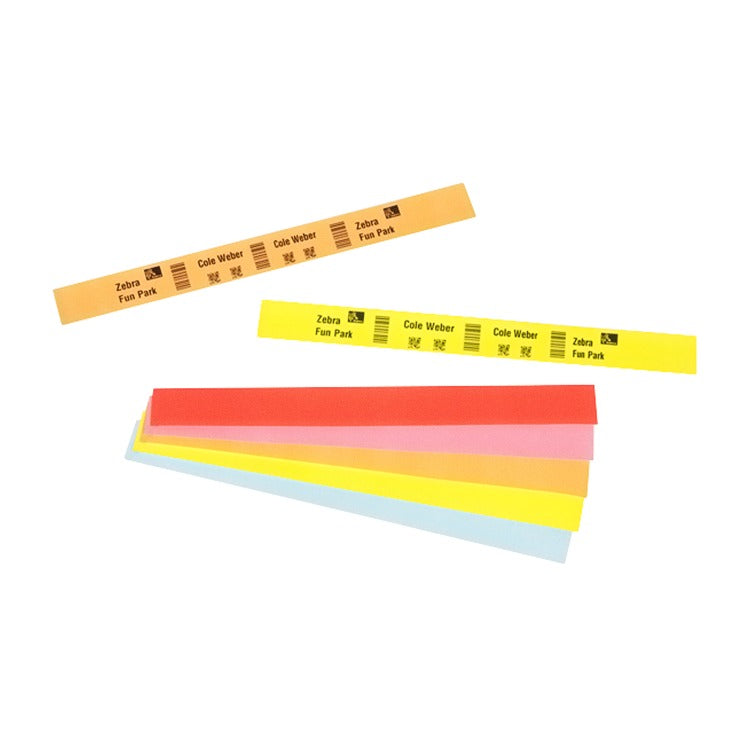 Zebra 10012712-5 Wristband, Polypropylene, 1x10in (25.4x254mm); Direct thermal, Z-Band Fun, Adhesive closure, 1in (25.4mm)