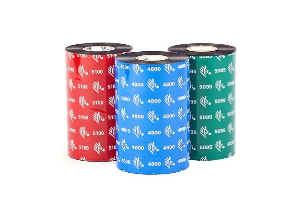 Zebra 05095GS08407 Resin Ribbon, 84mmx74m (3.31inx242ft), 5095; High Performance, 12mm (0.5in) core, 12/box