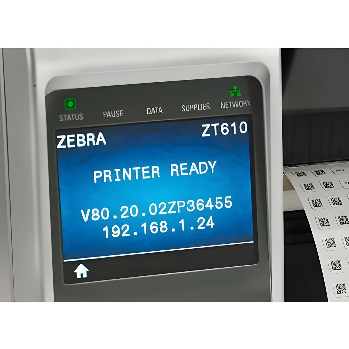 Zebra ZT61043-T0101A0Z ZT610, 4'', 300 dpi, US Cord, Serial, USB, Gigabit Ethernet, Bluetooth 4.0, USB Host, Tear, RFID UHF Encoder: