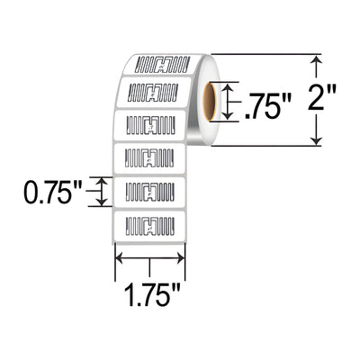 Zebra 10043409 RFID, Label, Polypropylene, 1.75x0.75in (44.5x19.1mm); DT, PolyPro 4000D, High Performance Coated, All-Temp