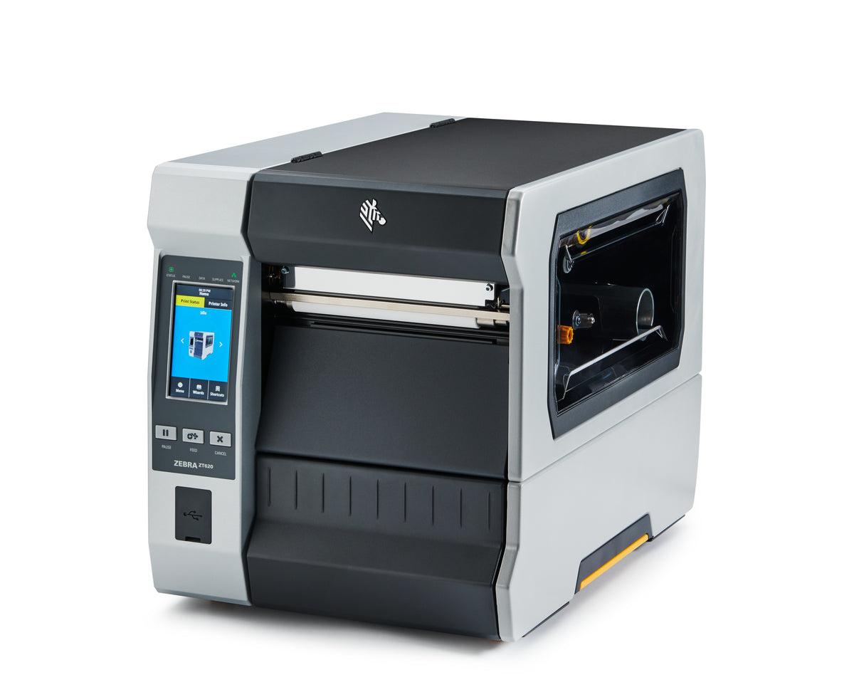 Zebra ZT62062-T110100Z ZT620, 6'', 203 dpi, US Cord, Serial, USB, Gigabit Ethernet, Bluetooth 4.0, USB Host, Cutter, Color, ZPL