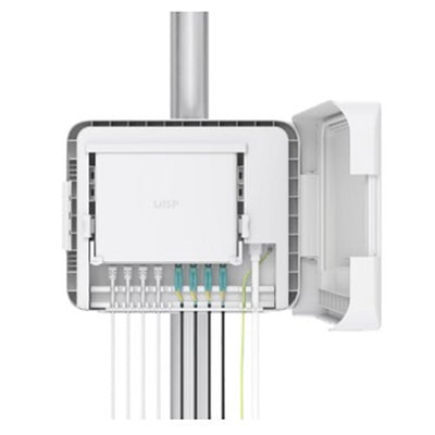 Ubiquiti UISP-BOX-PLUS Weatherproof enclosure for the UISP Switch Plus. IPX6-rated water resistance Pole or wall-mountable Includes