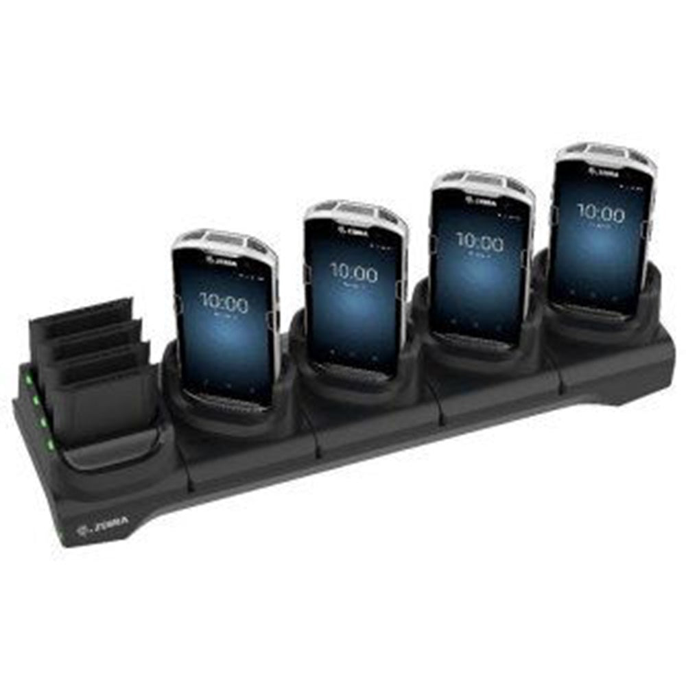 Zebra CRD-TC51-5SC4B-01 TC51, TC56, 5-Slot Charge Only Cradle with 4-Slot Spare Battery Charger, charges up to 4 devices and up to 4
