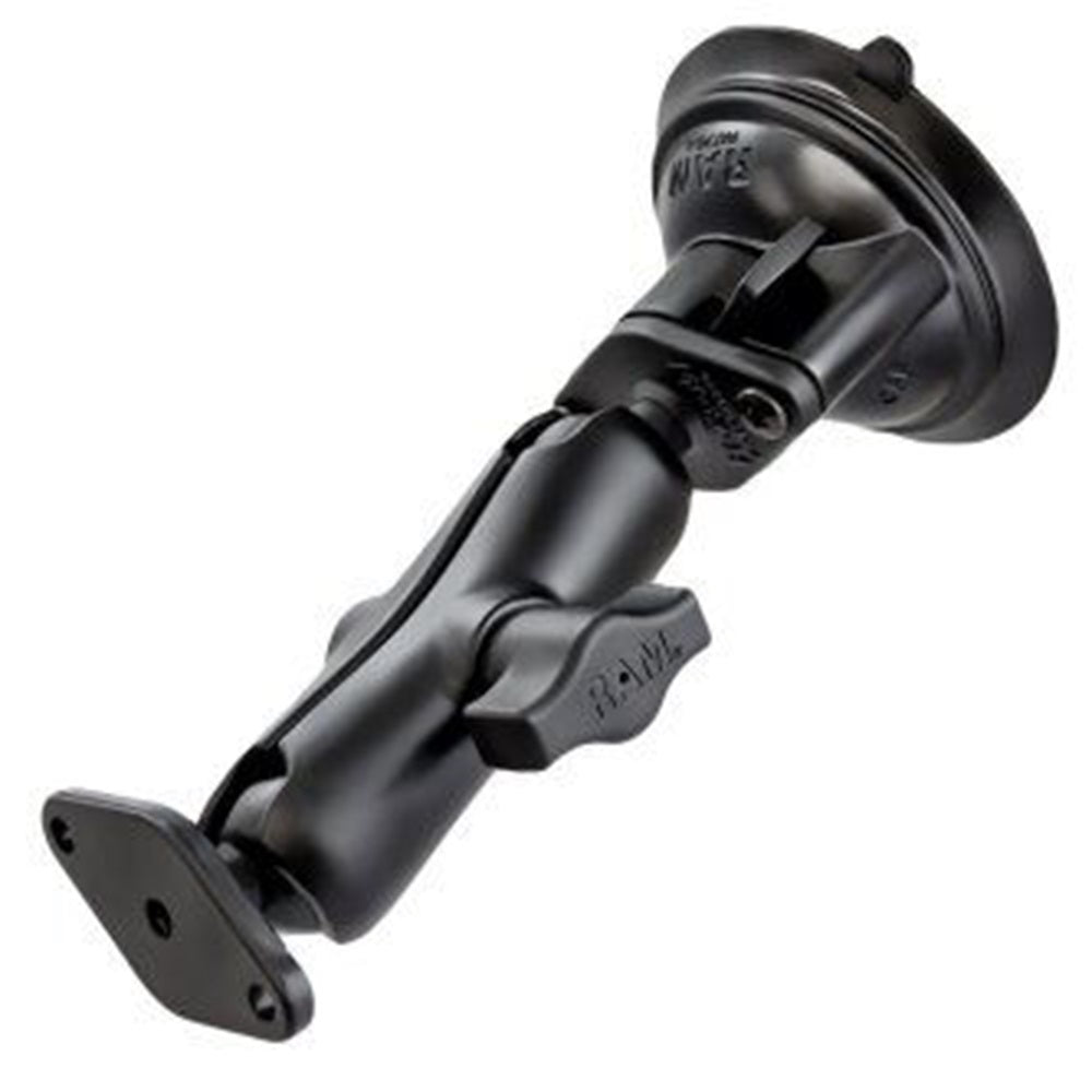 Zebra RAM-B-166U TC75, RAM Twist Lock Suction Cup with Double Socket Arm and Diamond Base Adapter; Overall Length: 6.75inch.
